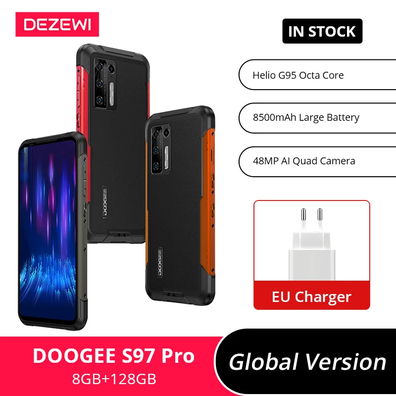 

DOOGEE S97 Pro Global Version Helio G95 Octa Core 8500mAh 33W Fast Charging 48MP Samsung Quad Camera NFC 6.39" inch DotDisplay