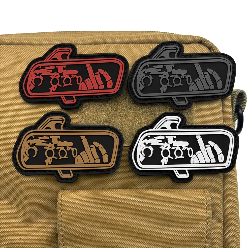 Тактическая нашивка Night Vision Mechanical Finger PVC Morale Patch с креплением на липучке, в стиле ретро-зеркала заднего вида, для рюкзаков и одежды (art.: 3920db7bf9245) - 3920db7bf9245