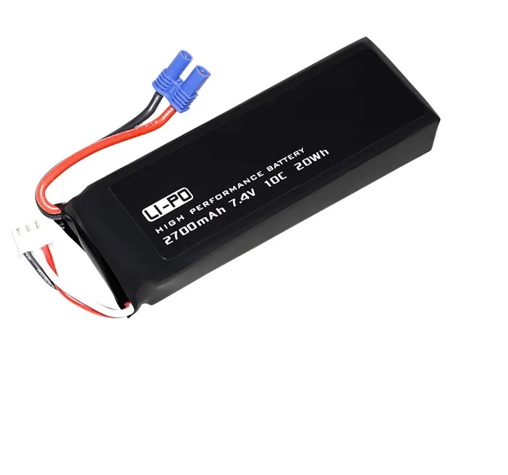 Аккумулятор lipo 7,4 В 2700 мАч для H501C H501S X4, запасные части для радиоуправляемого квадрокоптера, дрона, 7,4 В, высокая емкость, разъем EC2, аккумулятор 10C 20 Втч