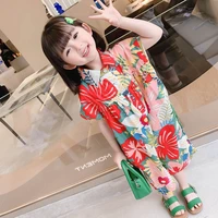 summer kids girls jumpsuits children short sleeve bodysuits lovely baby rompers outfits toddler flowers cartoon printed costume