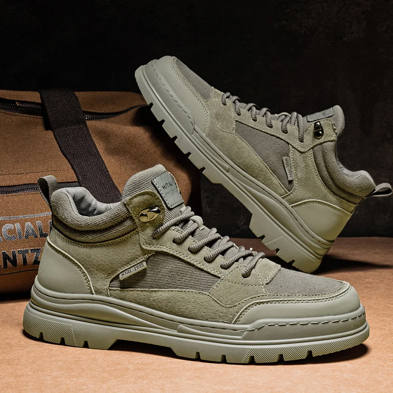 

Мужские походные рабочие ботинки, нескользящая легкая водонепроницаемая обувь для тренировок на открытом воздухе, Военные боевые и тактические дышащие ботинки для пустыни