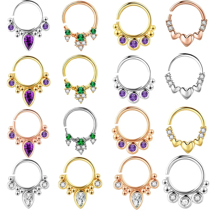 C-образная Бриллиантовая подвеска пирсинг Кольцо Козелок уха серьга-гвоздик