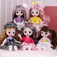 new cute face shape big eyeball bjd doll 16cm 13 ball jointed baby fashion clothes suit shoes toys for girls kid gift diy house