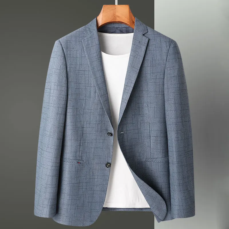 

Модный и красивый весенне-летний тонкий солнцезащитный одинарный костюм куртка мужской Эластичный сетчатый дышащий облегающий пиджак для мытья