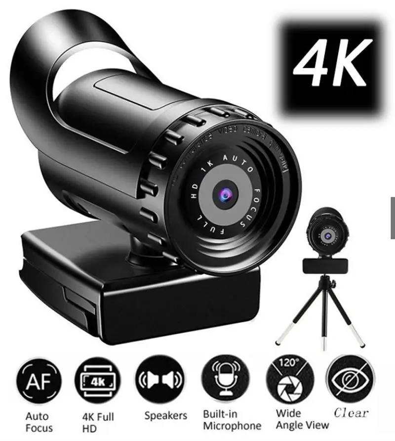 

Webcam 4K 2K Auto Focus PC Web Cam Full HD 1080P Wide Angle Beauty Camera With Microphone For Live Streaming Video Conference