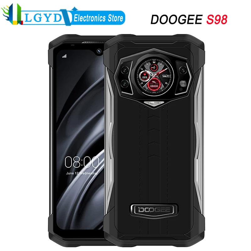

DOOGEE S98 Global 4G Rugged Phone Night Vision Camera 8GB+256GB ROM 6.3''Android 12 MTK Helio G96 Octa Core NFC Wireless Charger