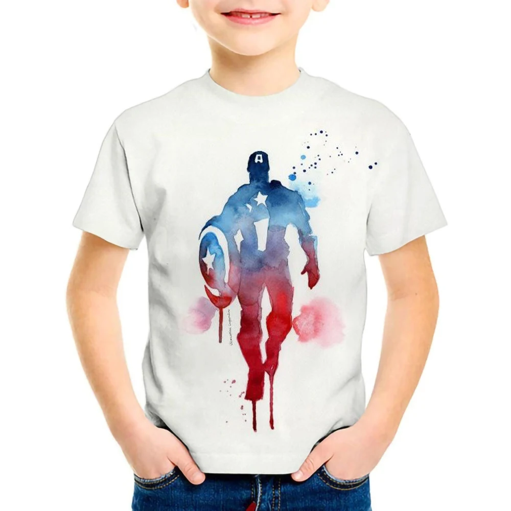 

2022 Avengers Captain America 3d Printing Men's T-shirt Summer Street Loose Child 0-neck Short Sleeve Boy T-shirt Men's Top