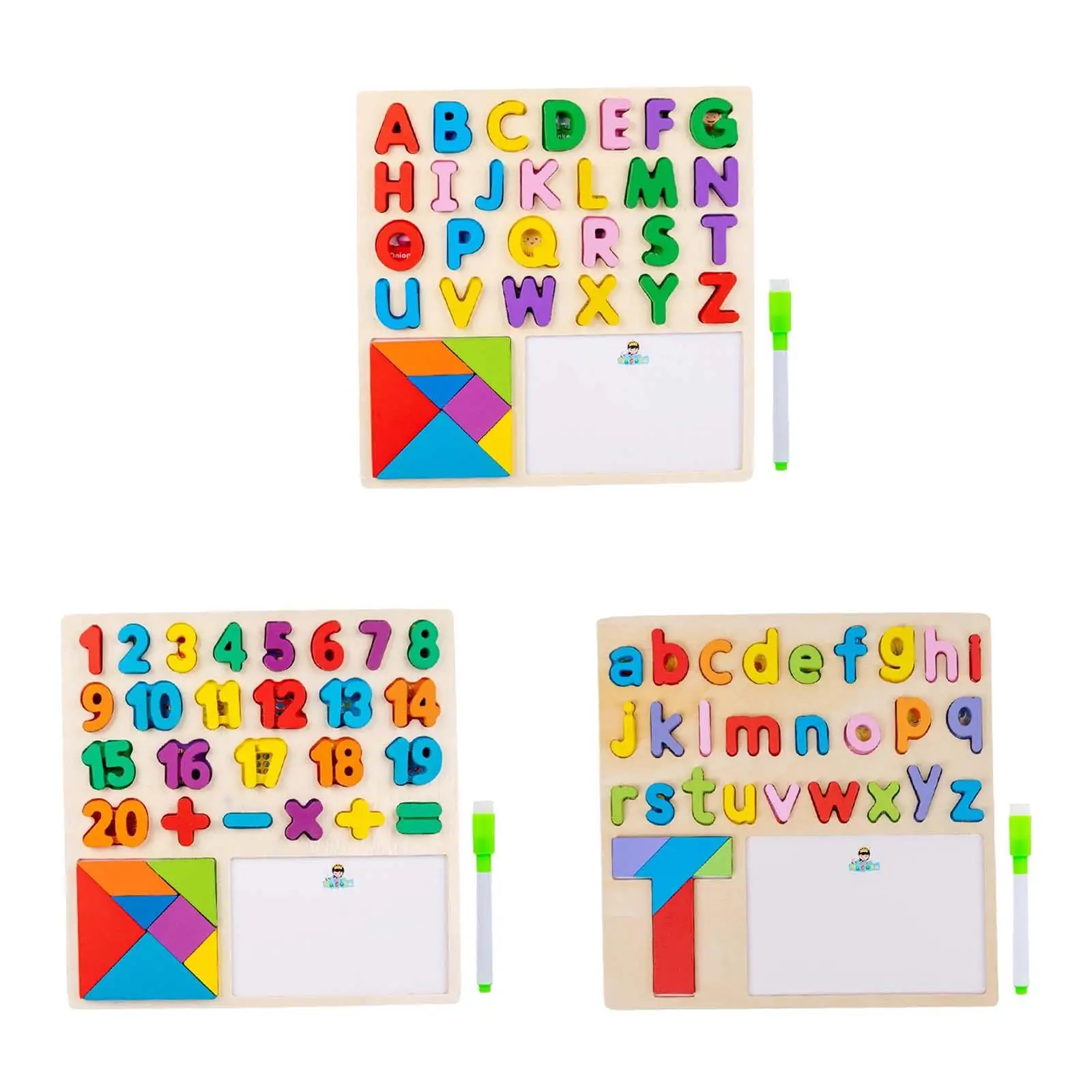 

Wood Puzzle Matching Board Gifts Multi Use Fine Motor Skill Educational Toys for Boys Girls
