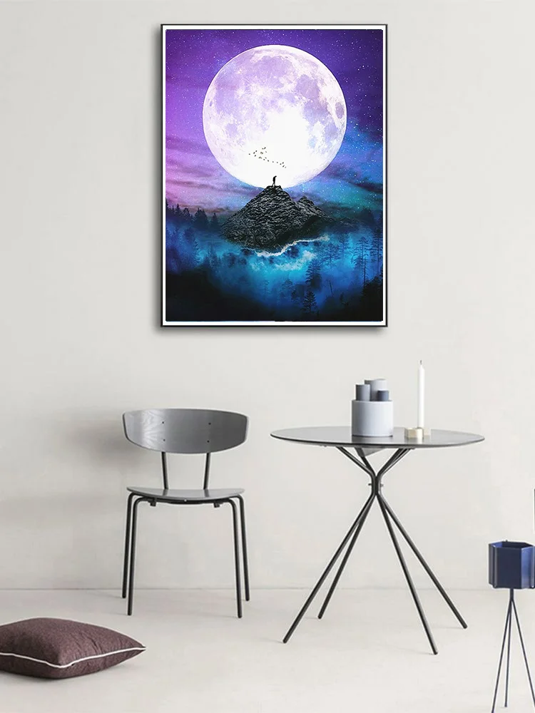 

Алмазная живопись, семейный набор, лунное дерево, вышивка крестиком, 5D Diy мозаика стразы, рисунок, художественное украшение для дома 4