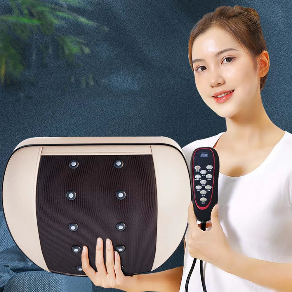 

Electric Pulse Moxibustion Back Massager Vibration Heating Lumbar Waist Traction Airbag Therapy Cushion Massage Relief Pain