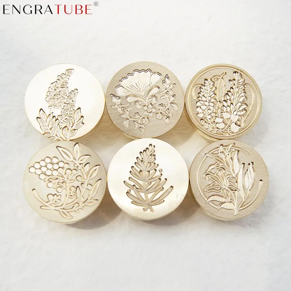 

25mm Retro Sealing Wax Stamp Wisteria Lily Brushwood Seal Stamp For Scrapbooking Envelopes Wedding Invitations Gift Packaging