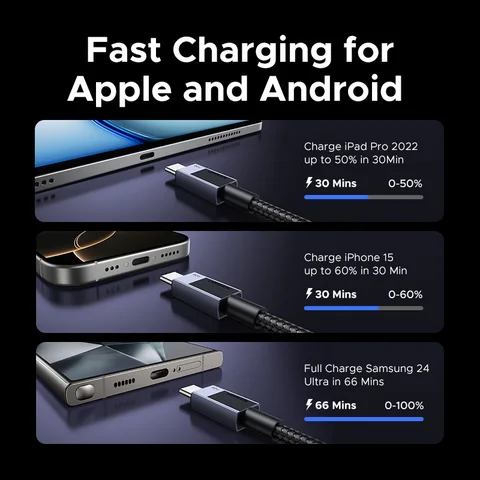 UGREEN PD60W USB C-кабель 3A Кабель для быстрой зарядки для Macbook Samsung S20 Xiaomi Huawei USB C Кабель для передачи данных