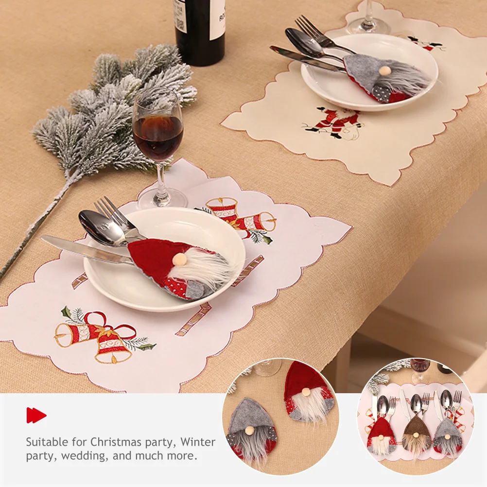 Рождественский набор столовых приборов из 6 предметов карманный держатель для