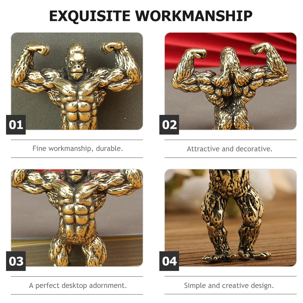 Латунный орнамент орангутанга украшение для офиса медная скульптура гориллы