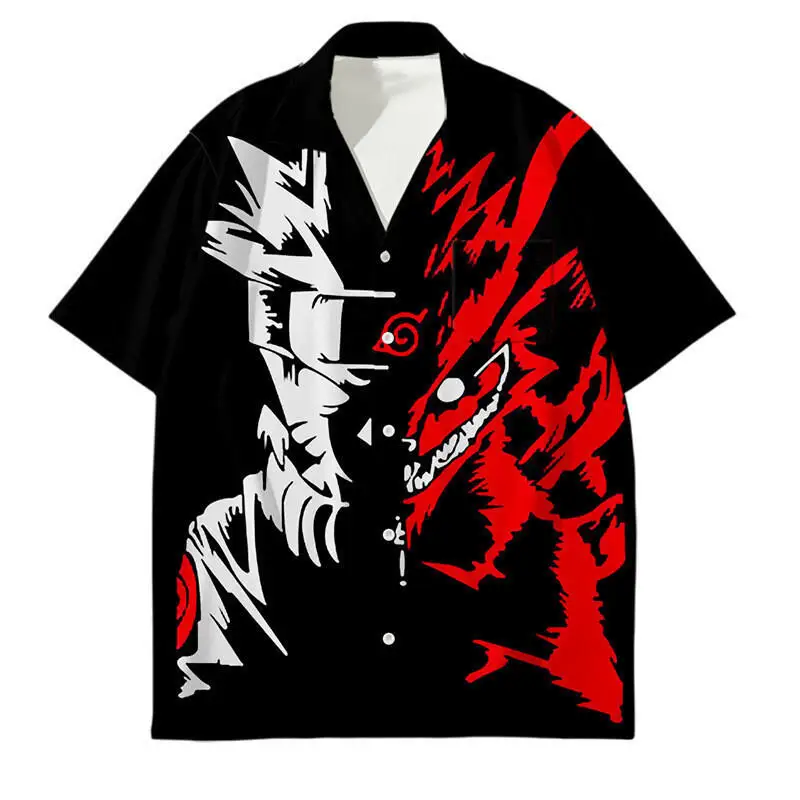 Коллекционная рубашка Naruto Akatsuki: Мужская рубашка с коротким рукавом и 3D-принтом Учихи Итачи, косплей, красное облако, оверсайз (art.: 3920db8e99737) - 3920db8e99737