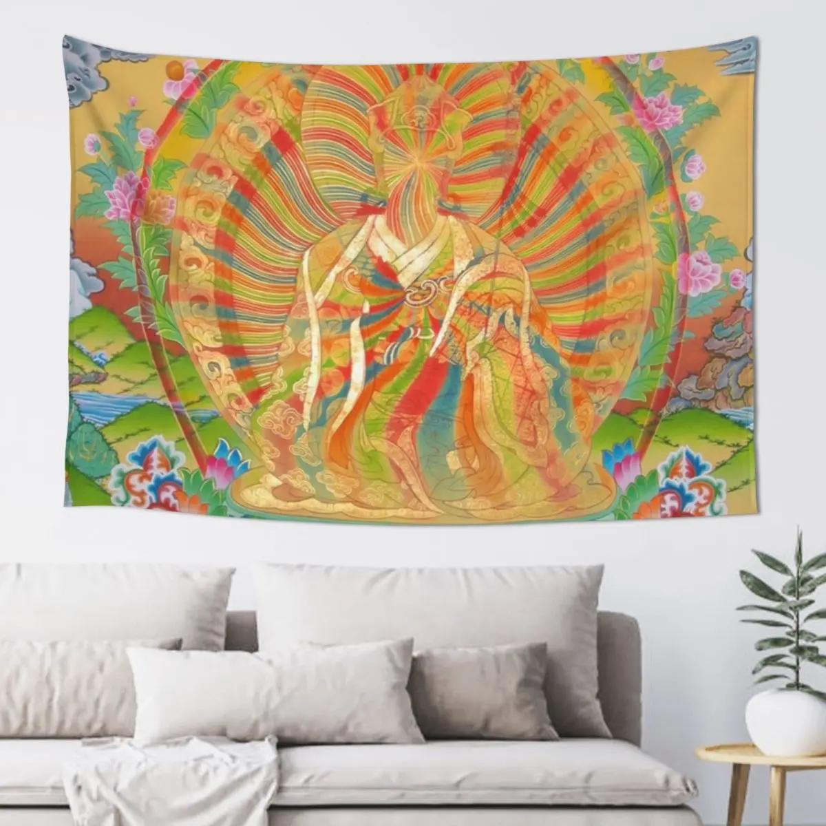 Dzogchen Rainbow Body Thangka Гобелен Kawaii Декор комнаты Украшение Эстетический гобелен