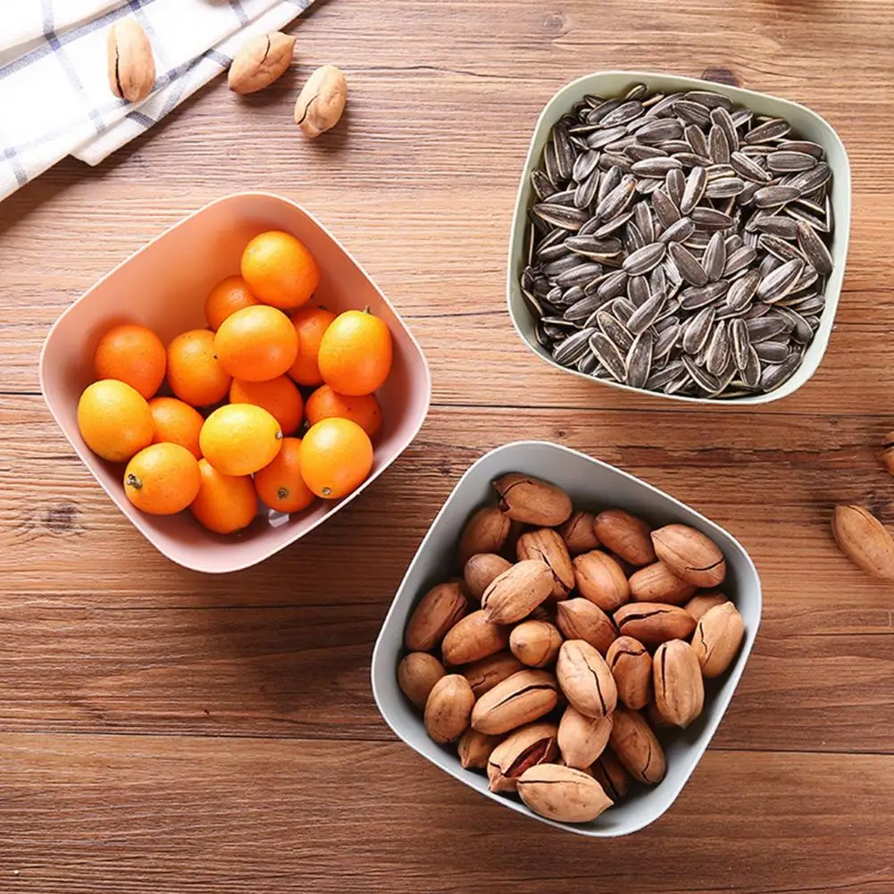 

Multifunctional Fruit Bowl for Kitchen Bowl Unbreakable Square Plastic Eco-friendly Salad for Kitchen