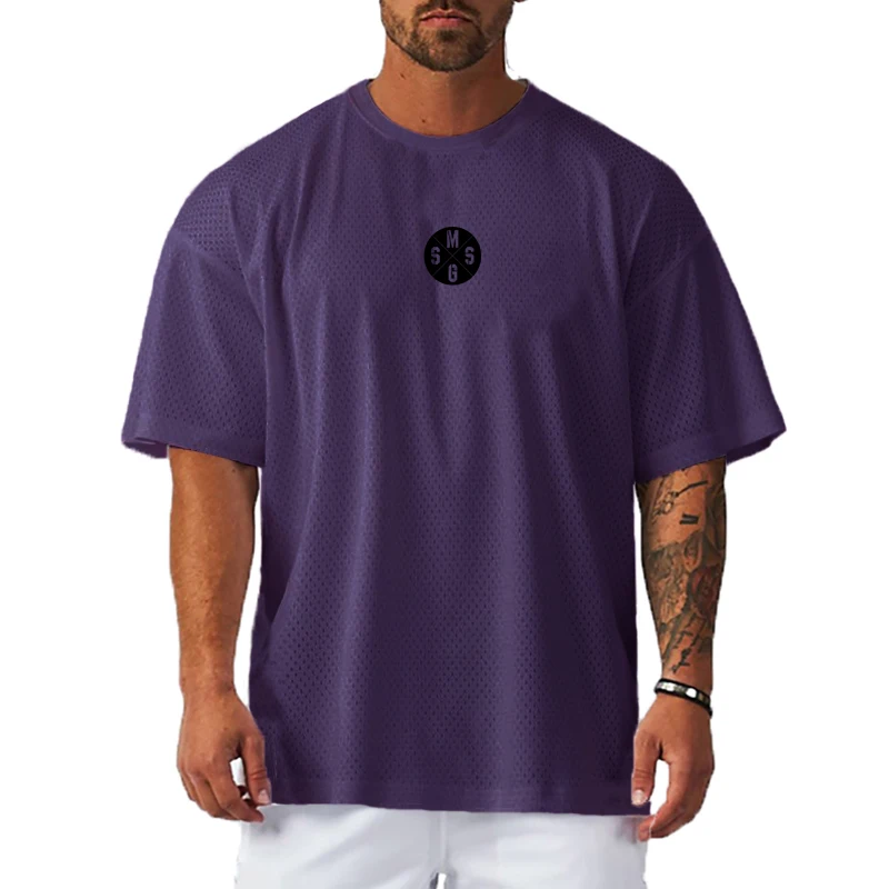 

Многоцветная быстросохнущая Спортивная футболка из полиэстера с коротким рукавом, Спортивная футболка для тренажерного зала, фитнеса, тренировочная футболка для бега, Мужская дышащая спортивная одежда