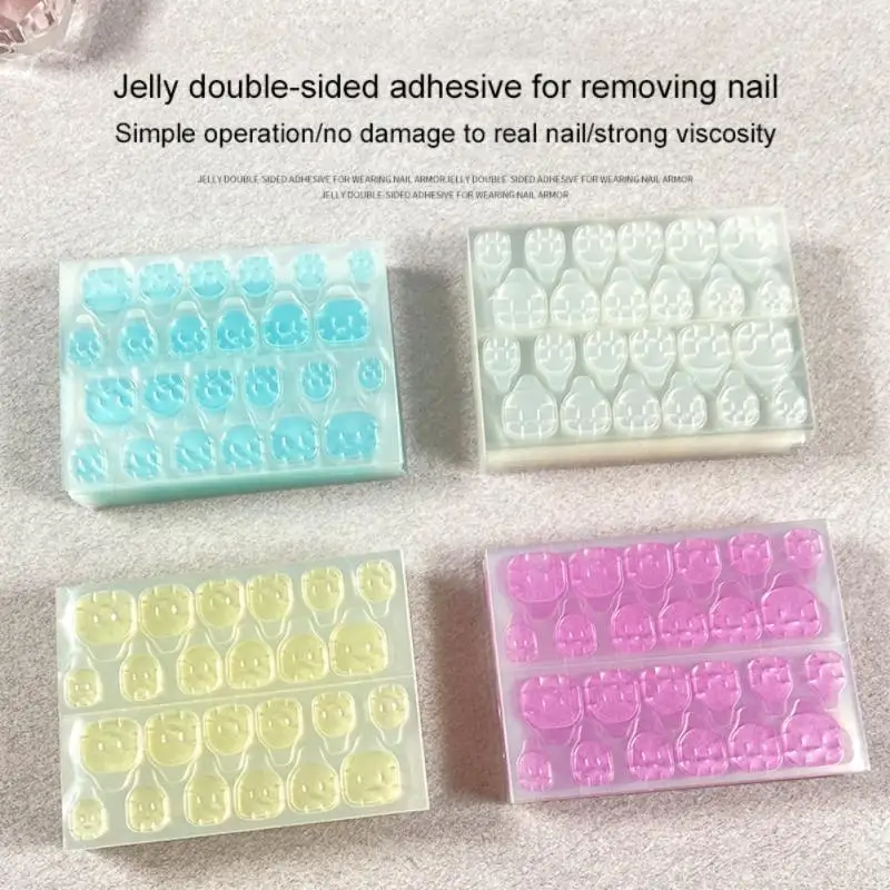 

20PCS Double Sided Glue Nail Sticker Adhesive Tabs Waterproof Breathable Fake Nail Glue Stickers Jelly False Nails Tips