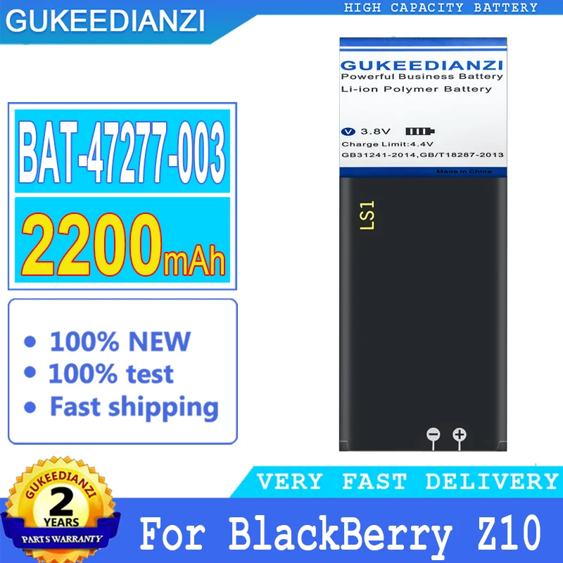 

Bateria 2200mAh High Capacity Battery For BlackBerry BAT-47277-003 Z10 STL100-2-1-3 BBSTL100-4W BAT47277003 High Quality Battery