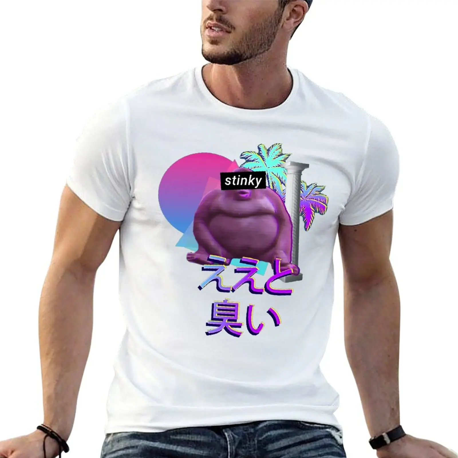 Футболка с круглым вырезом в стиле ретро