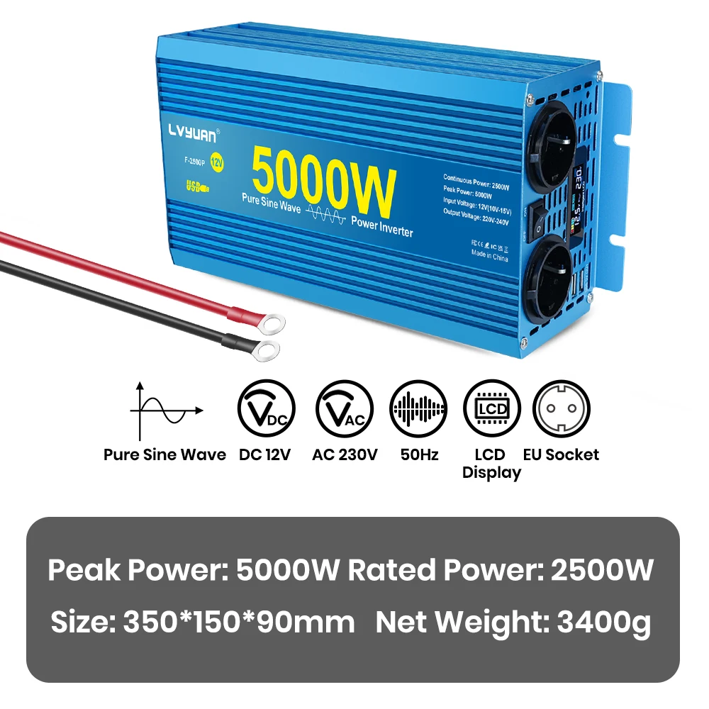 

Инвертор LVYUAN 2000Вт чистая синусоида