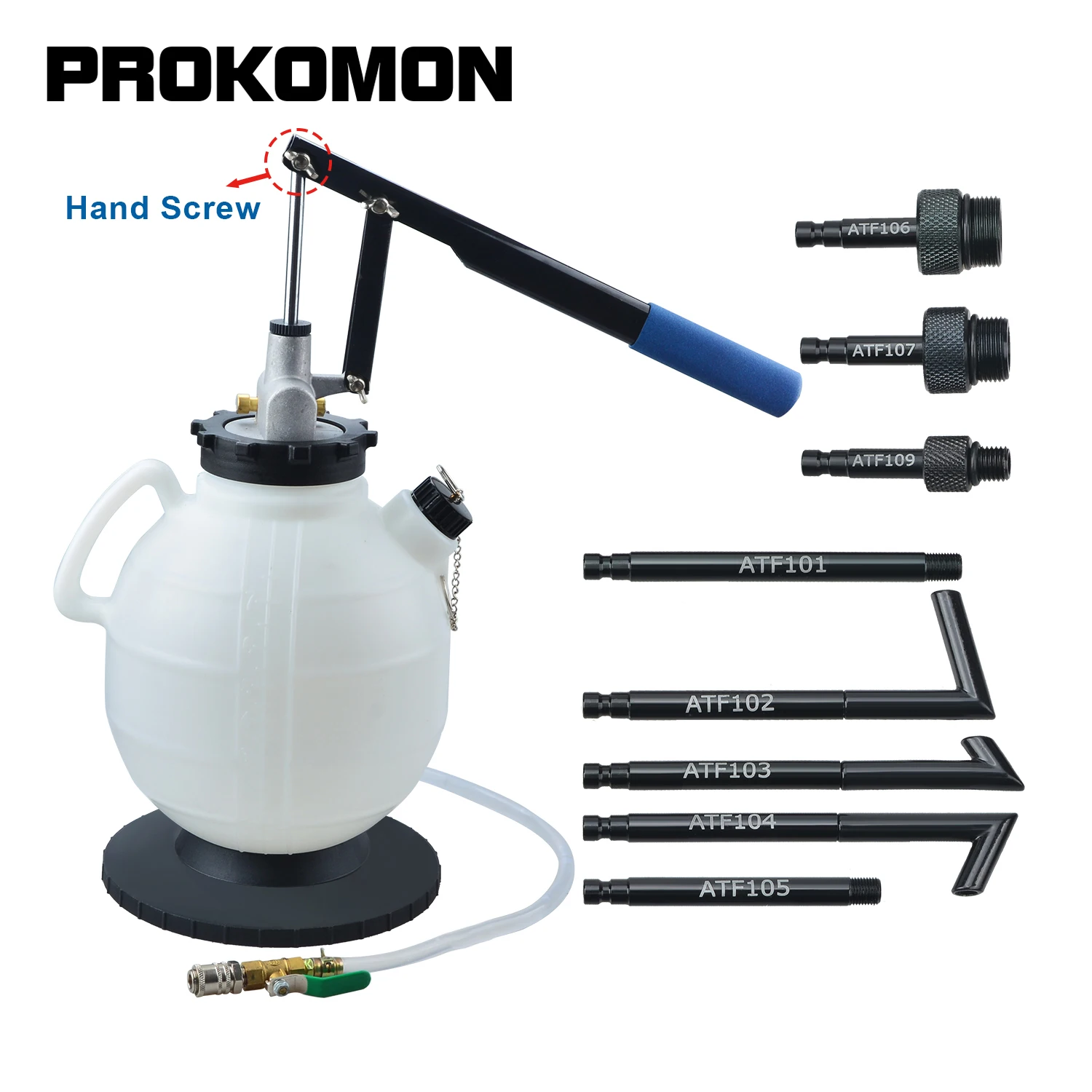 Prokomon 7.5L Car Transmission Tool Manual Oil Fluid Filler Pump With 8pc Adapter Set