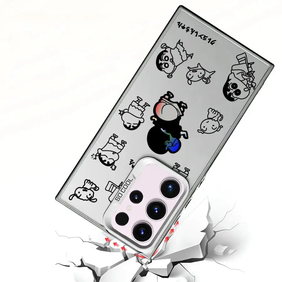 Anime S-Shin-C-chan Phone Case for Samsung Galaxy S24 Ultra S23 S20 FE S22 Plus S21 Note 20Ultra Luxury Cover