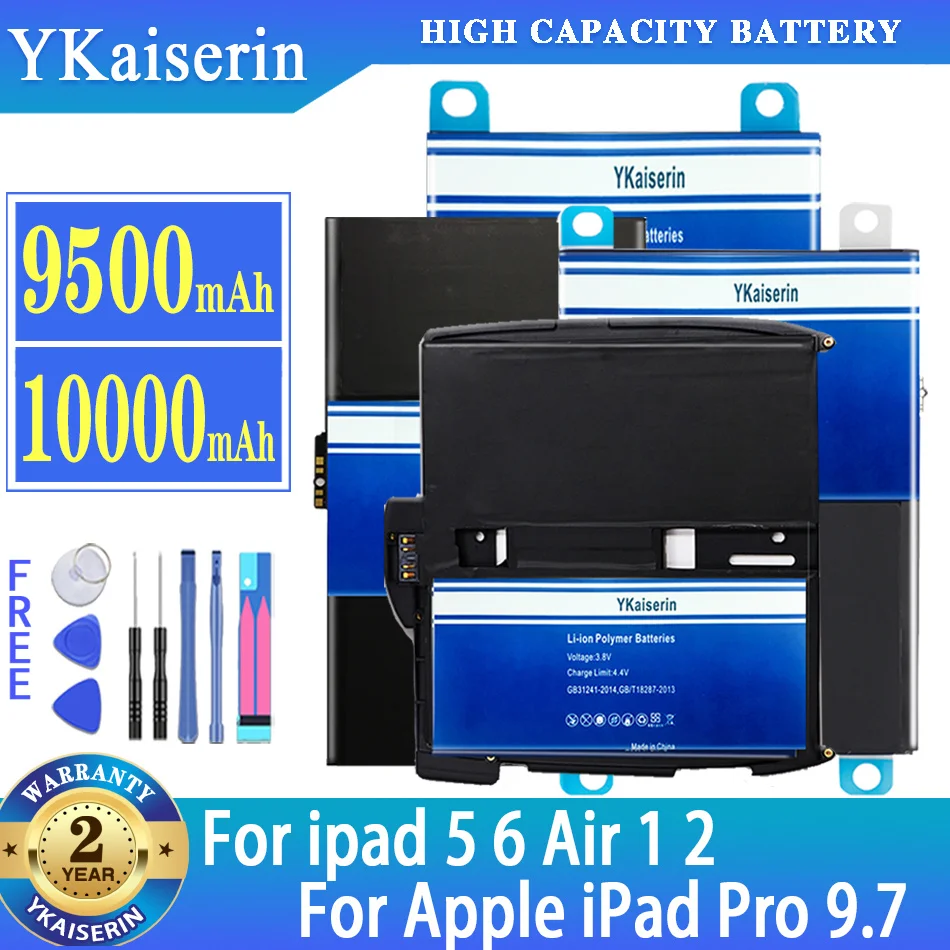 

YKaiserin Battery For iPad 5 6 iPad5 iPad6 Air Air2 Air 2 Pro 9.7 A1474 A1547 A1475 A1484 A1566 A1567 A1673 A1674 A1675 Batteria