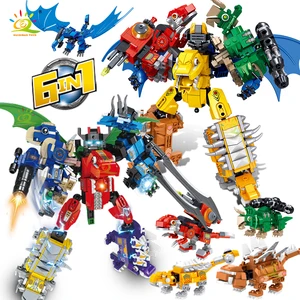 HUIQIBAO 670 шт город мир Юрского периода Динозавр робот оружие парк строительные блоки Драконий мех боевые фигурки Кирпичи игрушки для детей