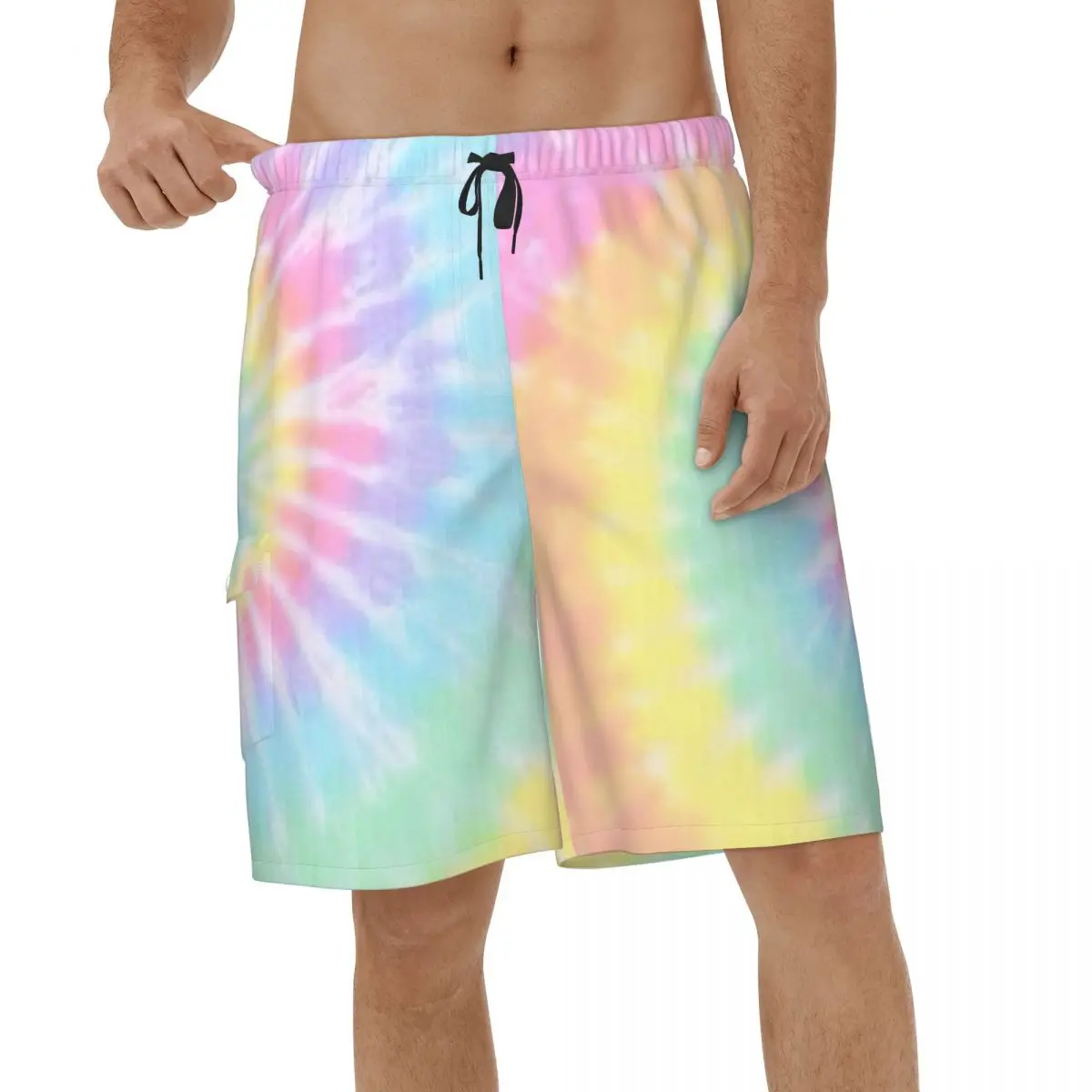 

Rainbow Tie Dye Fashion Shorts Quick Dry Men's Swimming Shorts Beach Men Beachwear