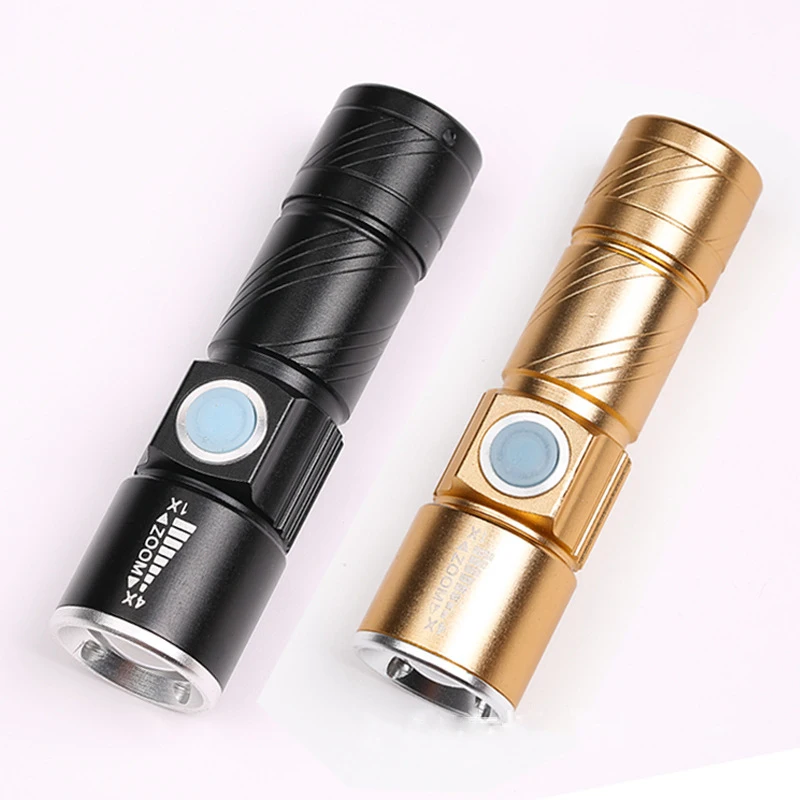 

XP-G Q5 Portable USB Handy Powerful LED Flashlight Rechargeable Torch Flash Light Bike Pocket Zoomable Lamp Built in Battery