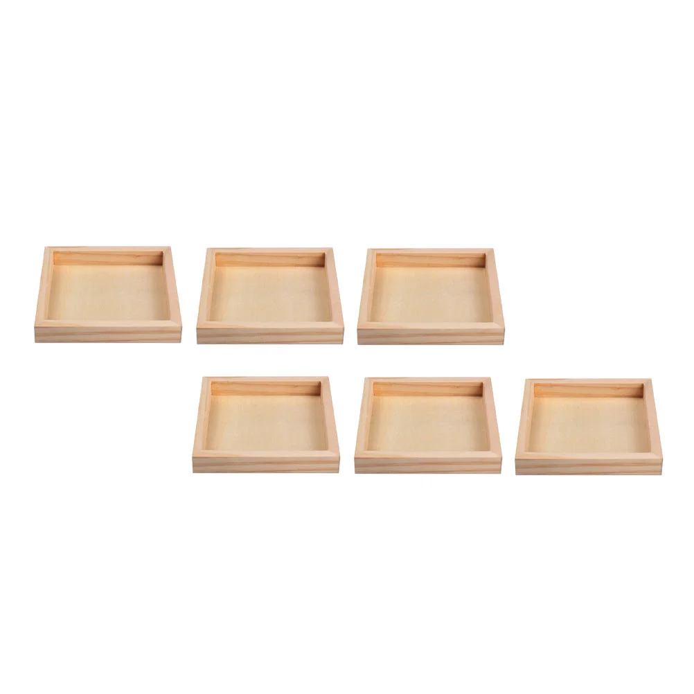 

6pcs Cubes Puzzle Purpose-made Tray Wooden Storage Box Sundries Holder