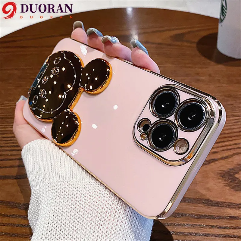 Telescopic Stand Holder Plating Phone Case For Xiaomi Mi 12 12X 12S Ultra 12T 11T 11 Lite 11X 10 10T 10S 9 8 CC9 Pro Cover Funda