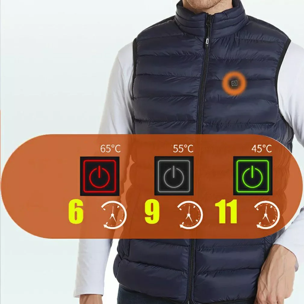 Warm Washable Men Women's Warm Vest Winter Warm Hunting Heated Ves 9 Areas Heated Jacket Usb Heated Vest Outdoor