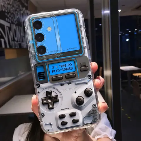 Transparent Case for Samsung Galaxy A36 A13 A26 A24 A53 A56 5G A55 A23 A33 A34 A35 A14 A73 A54 A25 A15 Blue Game Over