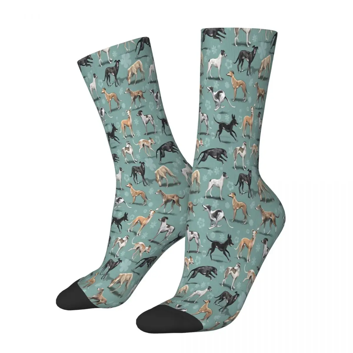 

Green Geryhound Greyhounds Dog Socks Male Mens Women Summer Stockings Harajuku