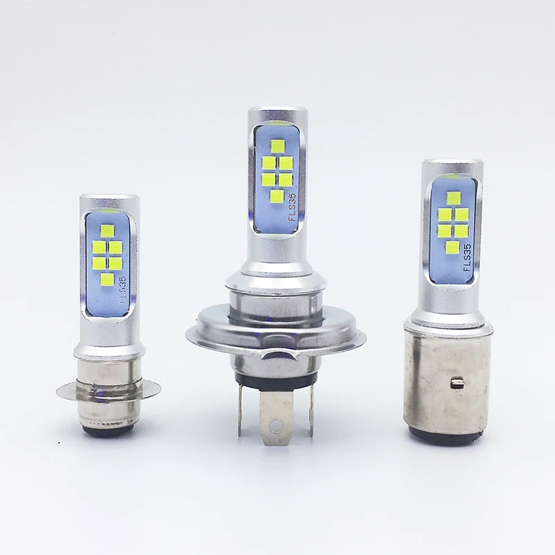 

Светодиодные лампы H4 BA20D P15D для мотоциклетных фар, 6000k, дальний/ближний свет, светодиодный скутер