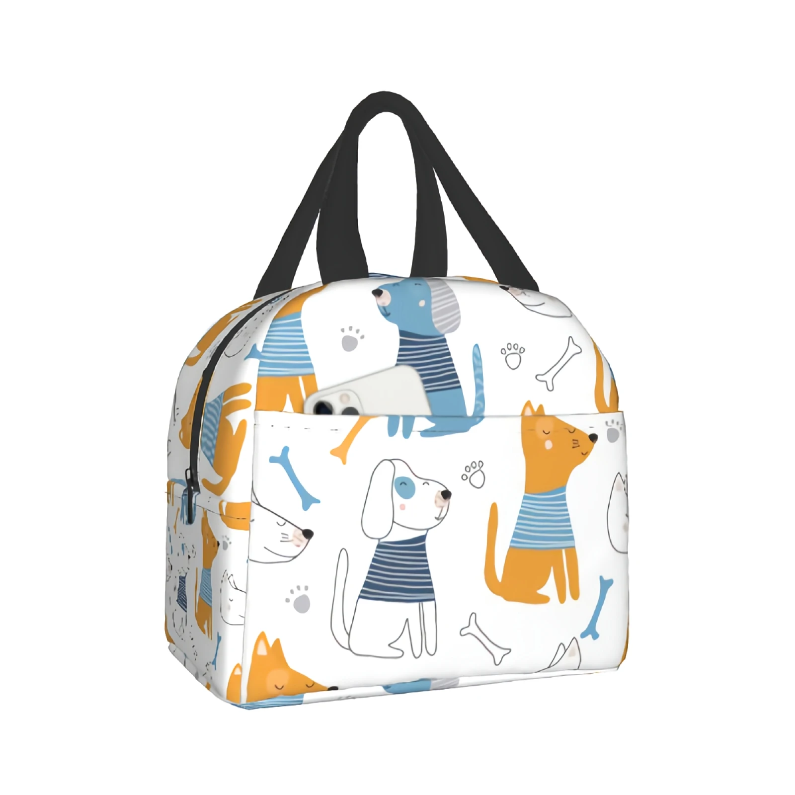 

Lunch Bags Cooler Bag Reusable Lunch Tote Box with Front Pocket for Work