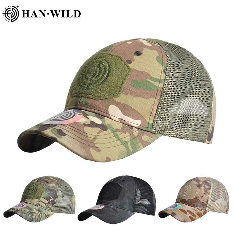 

HAN WILD New Summer Sun Cap Breathable Wicking Mesh Visor Ventilation Adjustable Sun Hat Daiwa Male Outdoor Fishing Aldult caps