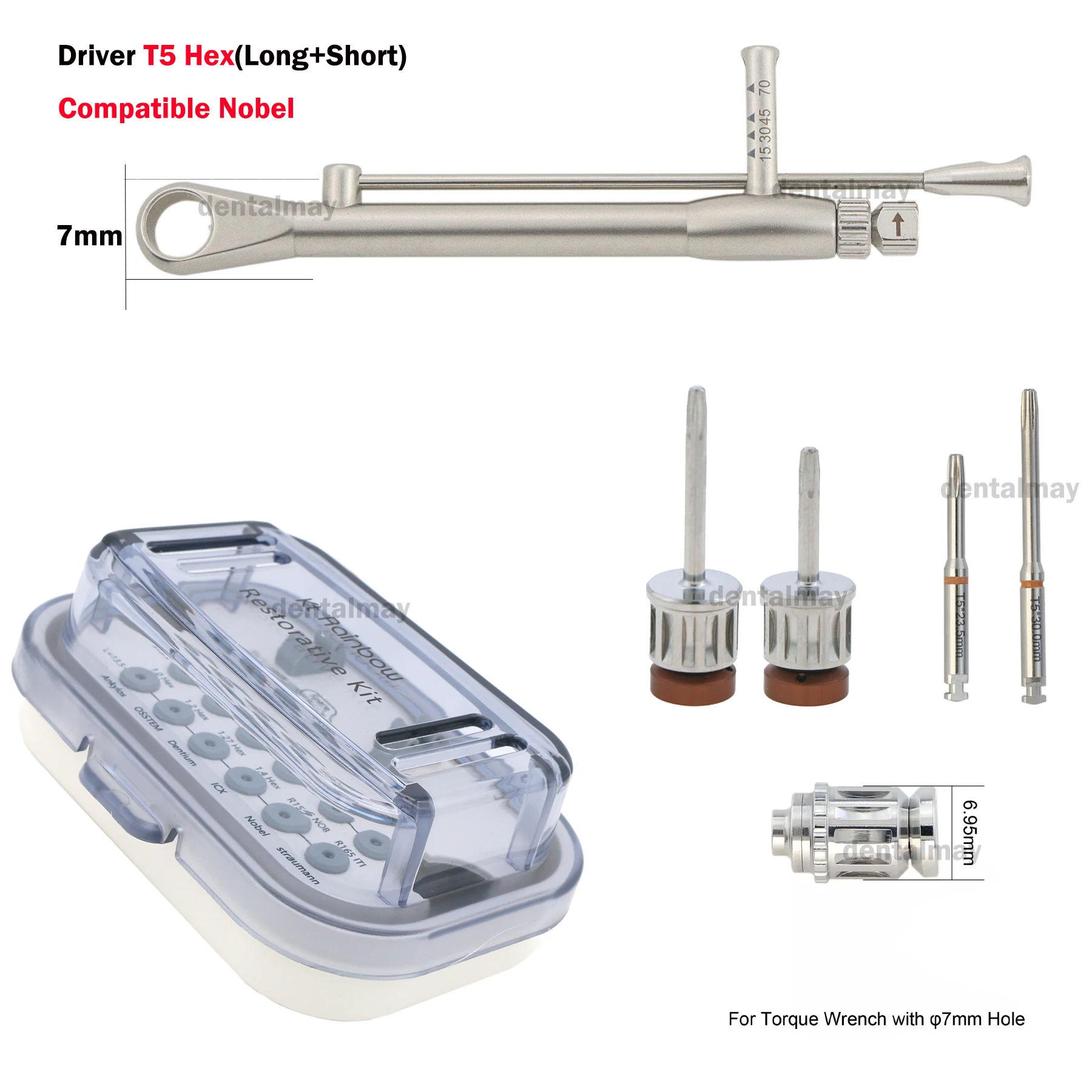 Драйвер абатмента для имплантатов шестигранный T5 длинный и короткий