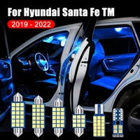 for hyundai santa fe tm 2019 2020 2021 2022 11pcs car led map dome reading light trunk vanity mirror lamps license plate bulbs