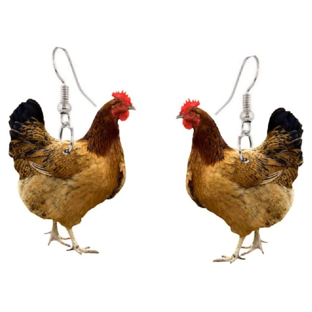 

Women's Hen Earrings Animal Earrings Acrylic Print Earrings