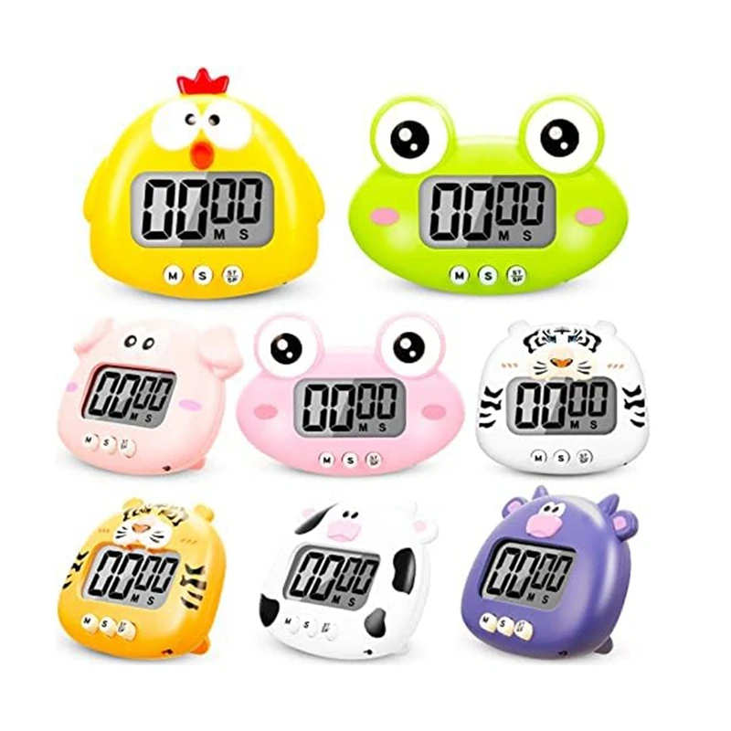 

8 Pieces Animal Timer Cartoon Digital Kitchen Timer Countdown Timer Magnetic Timer Visual Timer For Kitchen Classroom