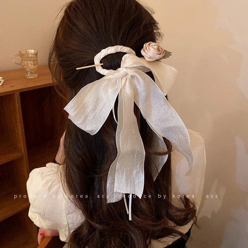 

Flower Bow And Tassel Hairpin Two-piece Set, National Tide Ancient Style, Simple Retro Hairpin, Classical Headwear