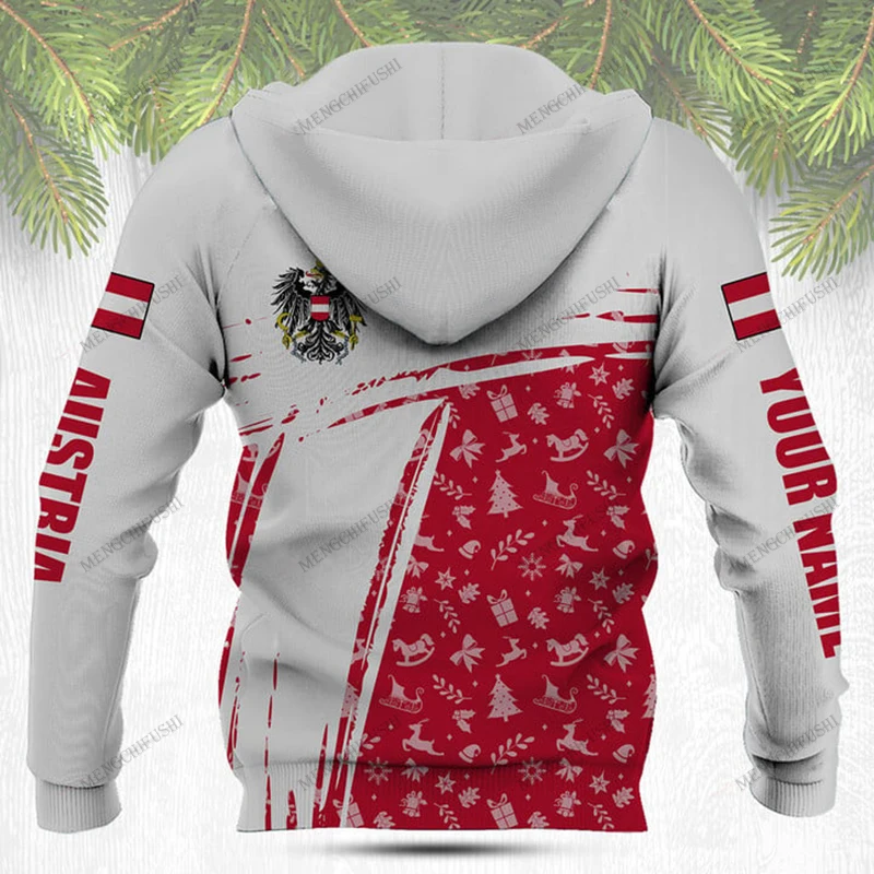 Пользовательское имя эмблема Австрии рождественские толстовки из полиэстера