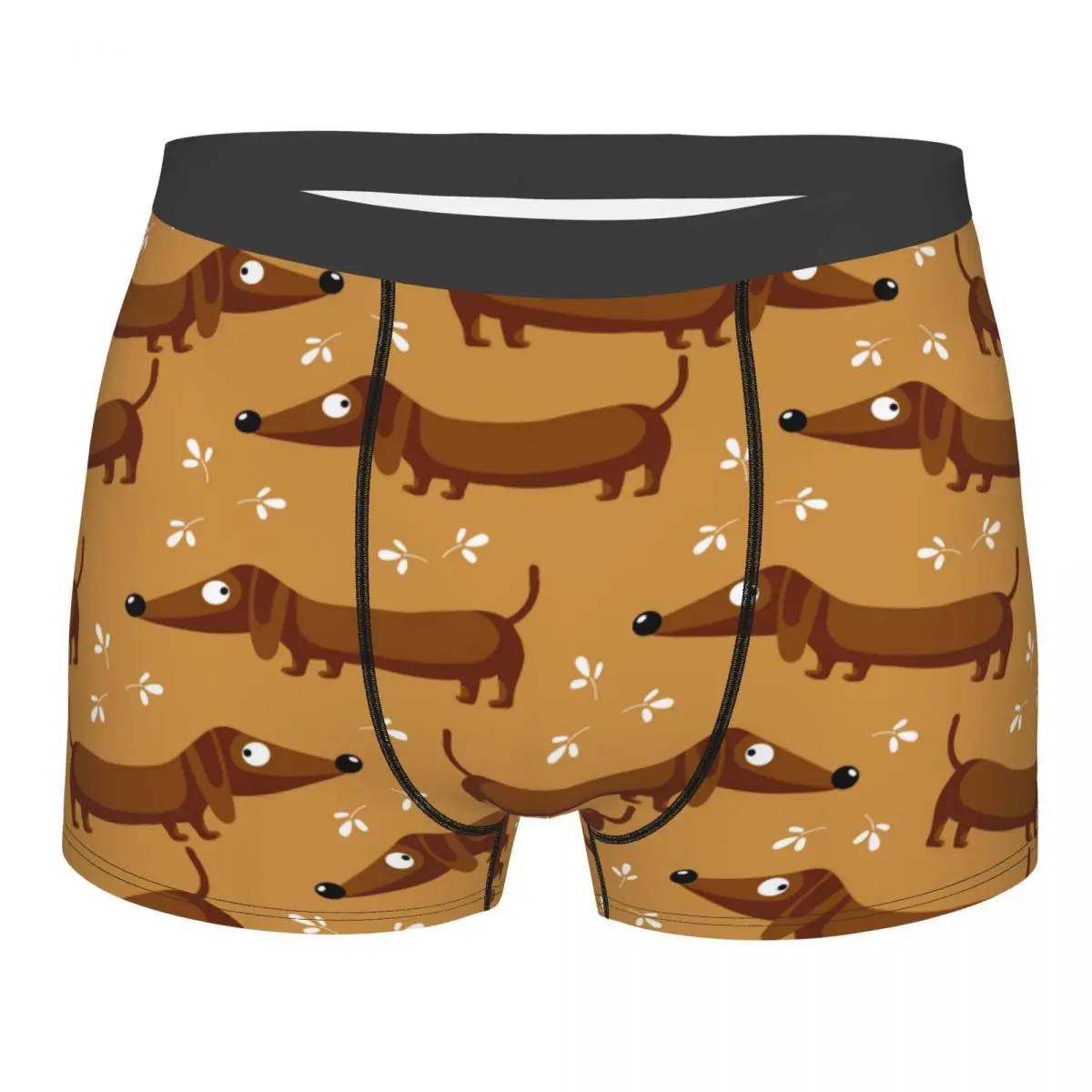 

Men Dachshund Dog Underwear Animal Humor Boxer Shorts Panties Homme Mid Waist Underpants S-XXL