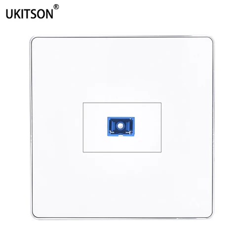 Настенная розетка UKITSON SC/SC белая с серебряным обрамлением