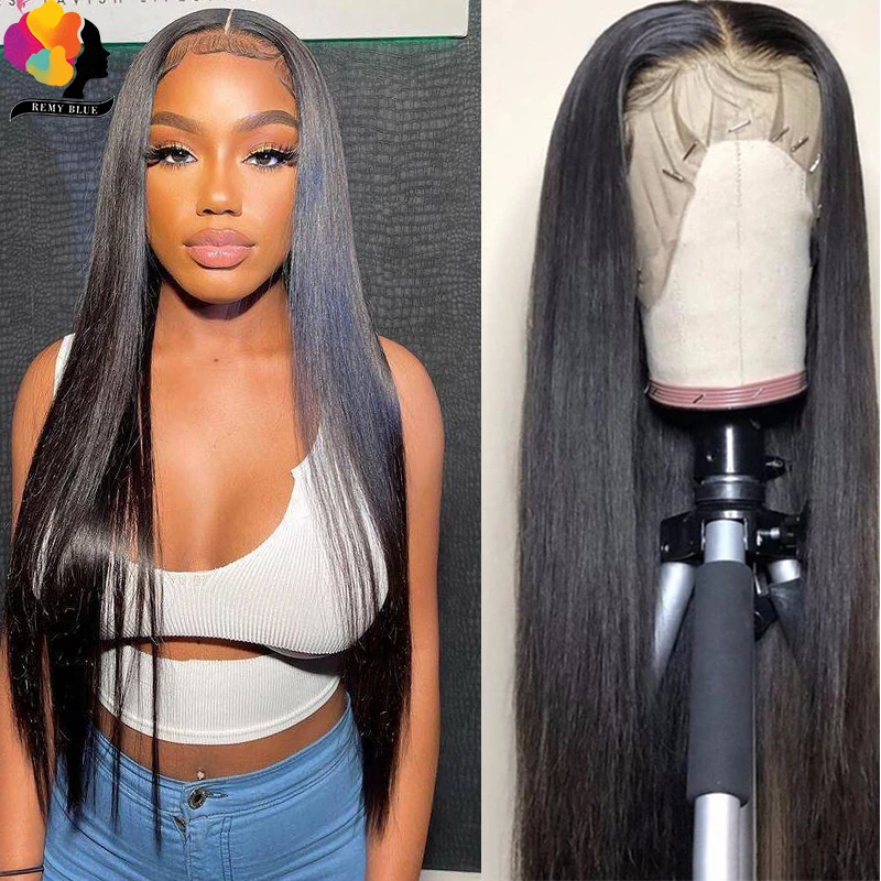 

Straight 13x4 Lace Front Wig Human Hair For Women Transparent Lace Frontal Wig Pre Pluck Natural Black Peruvian Remy Human Hair