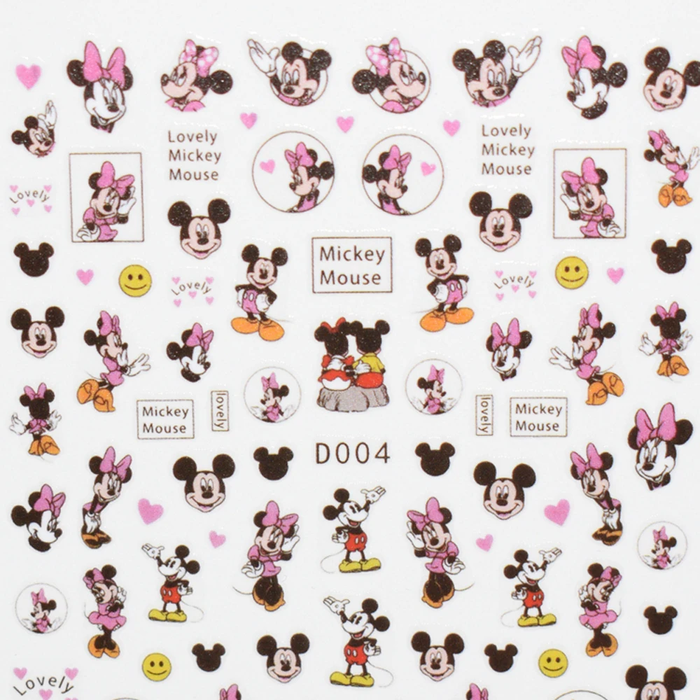 

1PCS DIY Couple Mickey Nail Art Sticker 3D Anime Character Self Adhesive Nail Slider Disney Collection Nail Art Decoration Decal